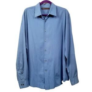 Vintage Perry Ellis Long Sleeve Blue Men's Shirt Size XL‎ NWOT